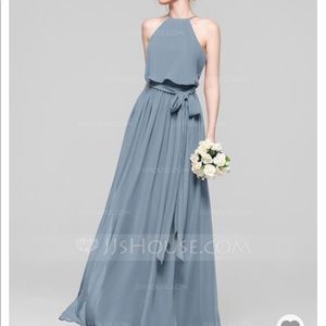 A-Line Floor-Length Chiffon Bridesmaid Dress